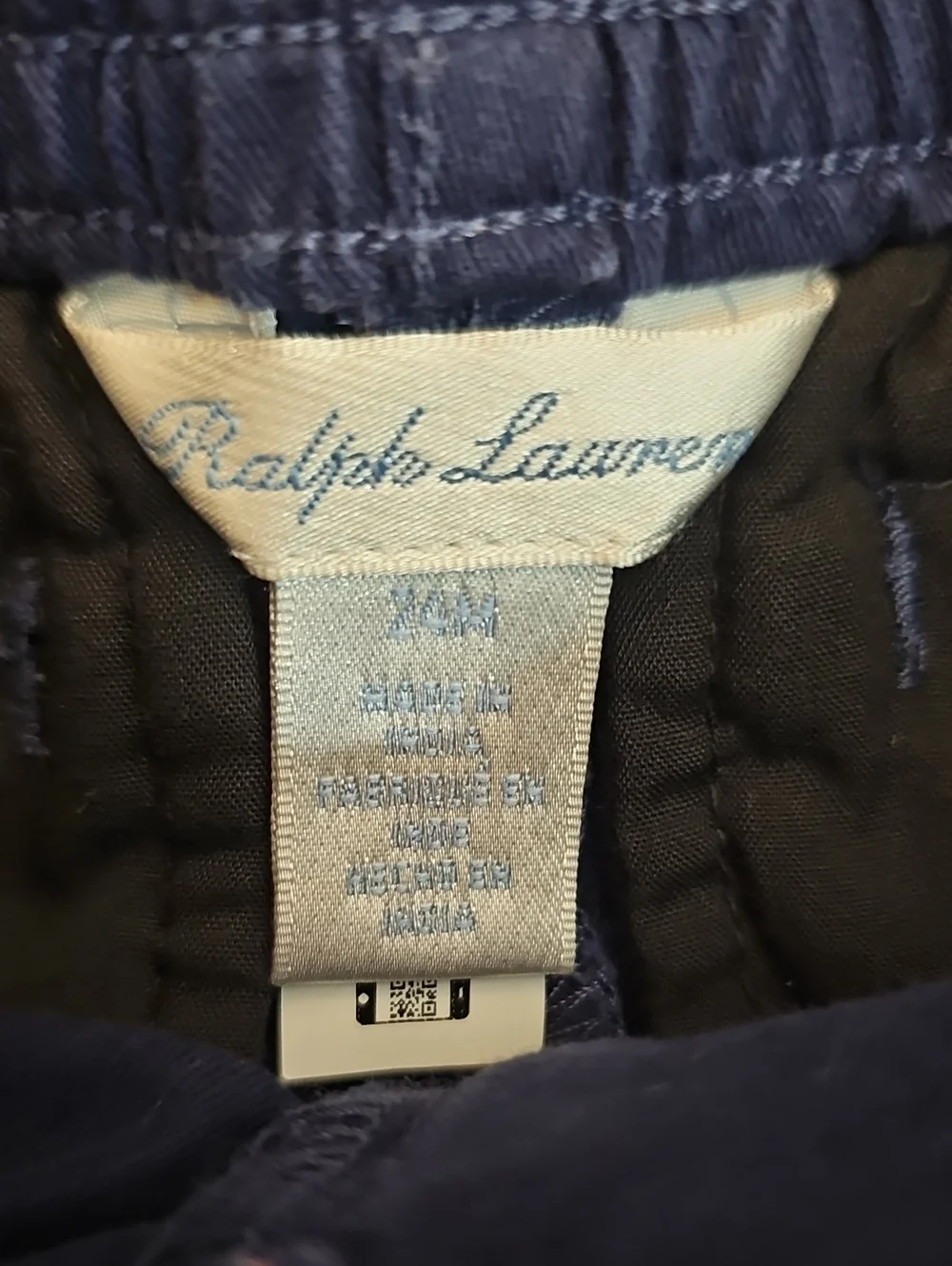Ralph Lauren Navy Shorts with White Polo Embroidery - Size: 24M